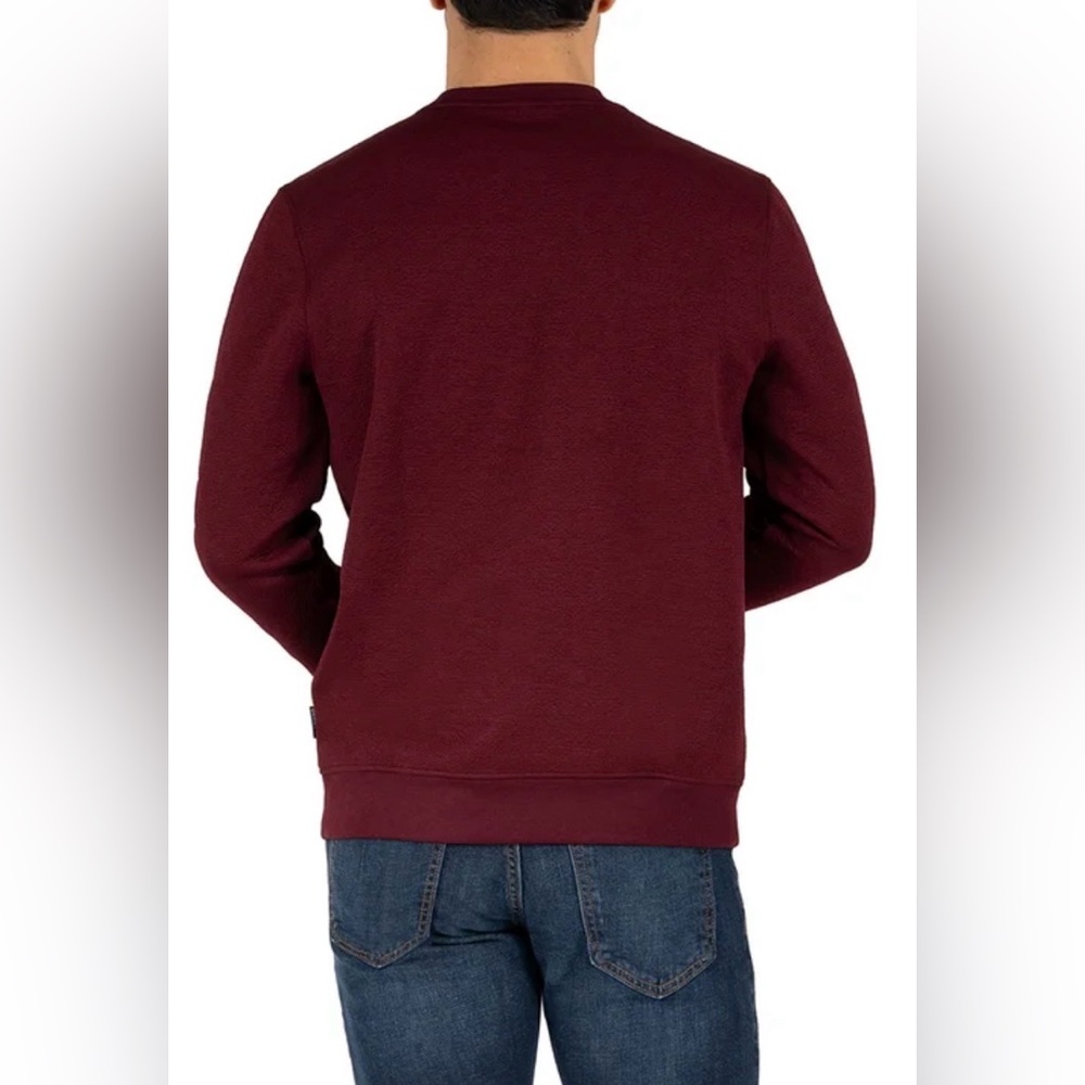NWT Gerry Weber Men's Dark Red Textured Crewneck Sweater L - Picture 5 of 7